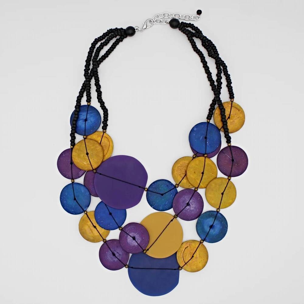 NEW SYLCA DESIGNS eclipse necklace in purple multi